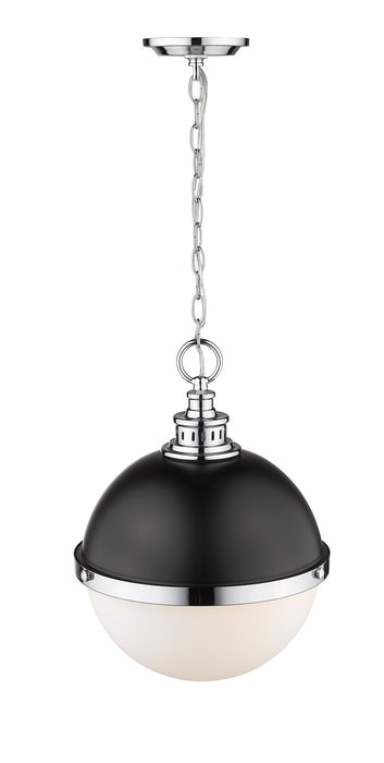 Z-Lite 619P14-MB-CH Two Light Pendant, Matte Black + Chrome