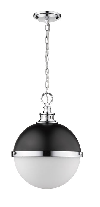 Z-Lite 619P14-MB-CH Two Light Pendant, Matte Black + Chrome