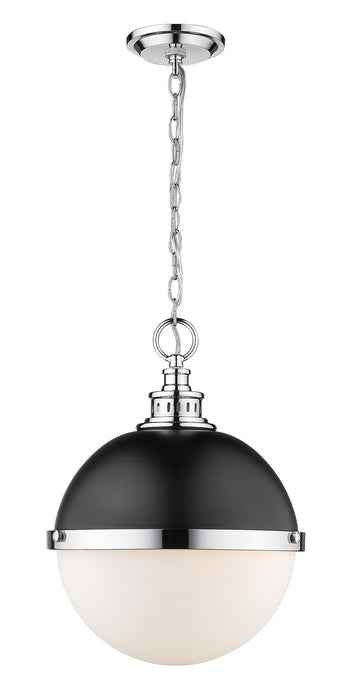 Z-Lite 619P14-MB-CH Two Light Pendant, Matte Black + Chrome