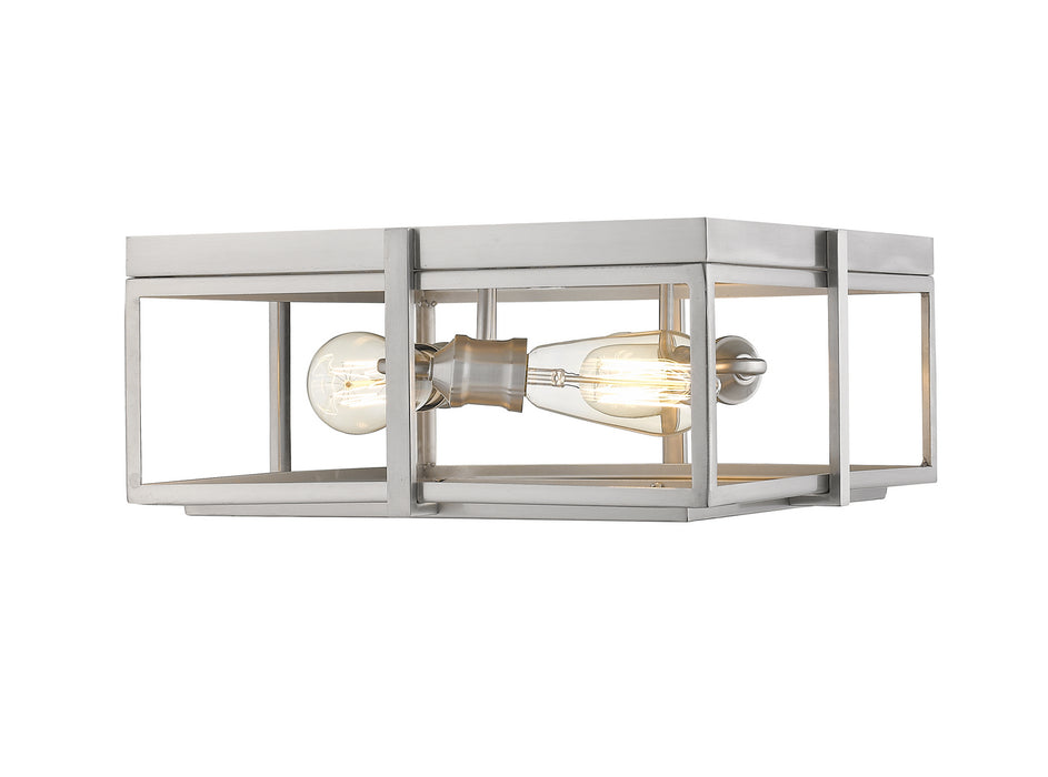 Z-Lite 724F15-BN Three Light Flush Mount, Brushed Nickel