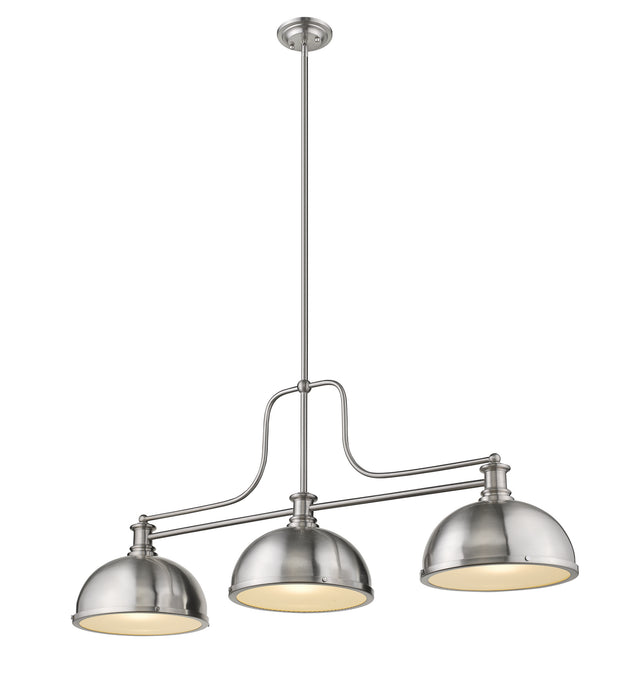 Z-Lite 725-3BN-D12BN Three Light Billiard, Brushed Nickel