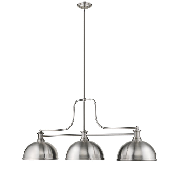 Z-Lite 725-3BN-D12BN Three Light Billiard, Brushed Nickel