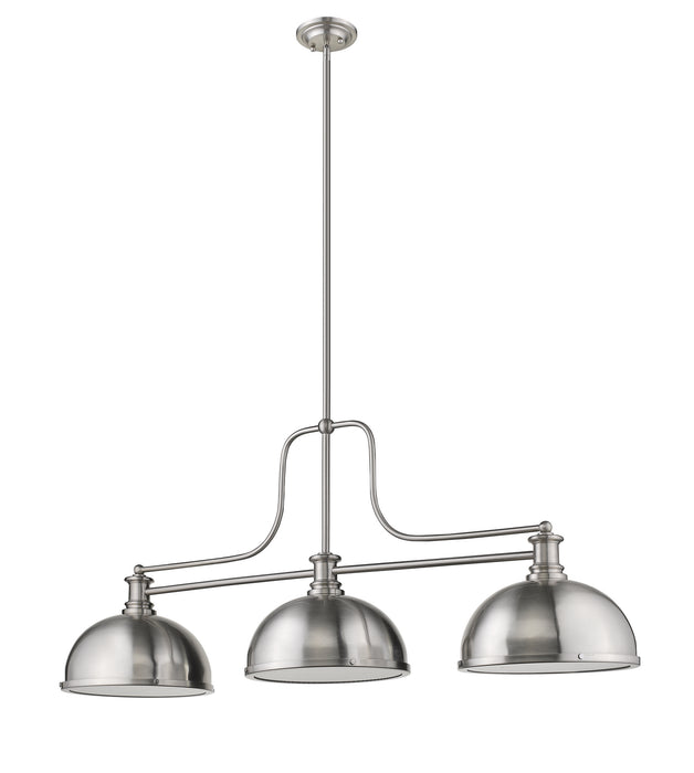 Z-Lite 725-3BN-D12BN Three Light Billiard, Brushed Nickel