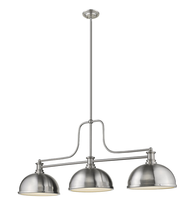 Z-Lite 725-3BN-D12BN Three Light Billiard, Brushed Nickel