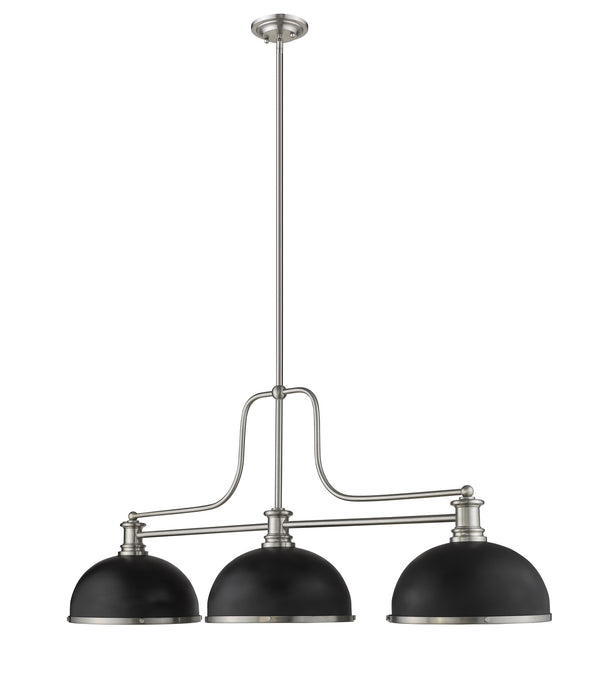 Z-Lite 725-3BN-D12MB+BN Three Light Billiard, Brushed Nickel