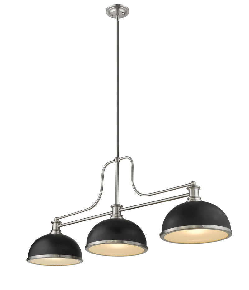 Z-Lite 725-3BN-D12MB+BN Three Light Billiard, Brushed Nickel