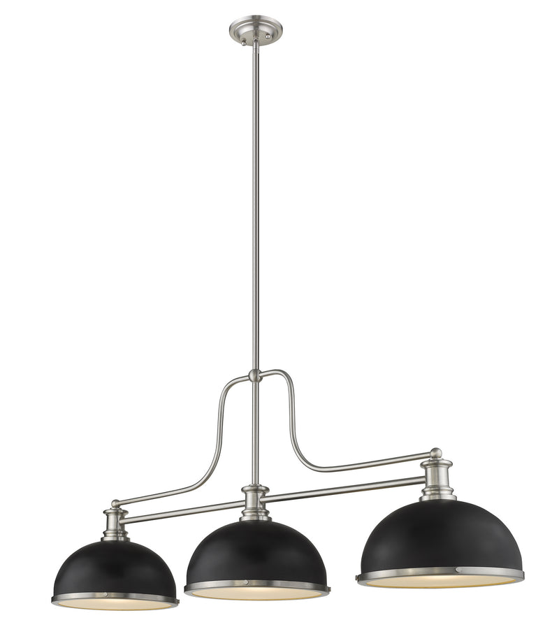 Z-Lite 725-3BN-D12MB+BN Three Light Billiard, Brushed Nickel