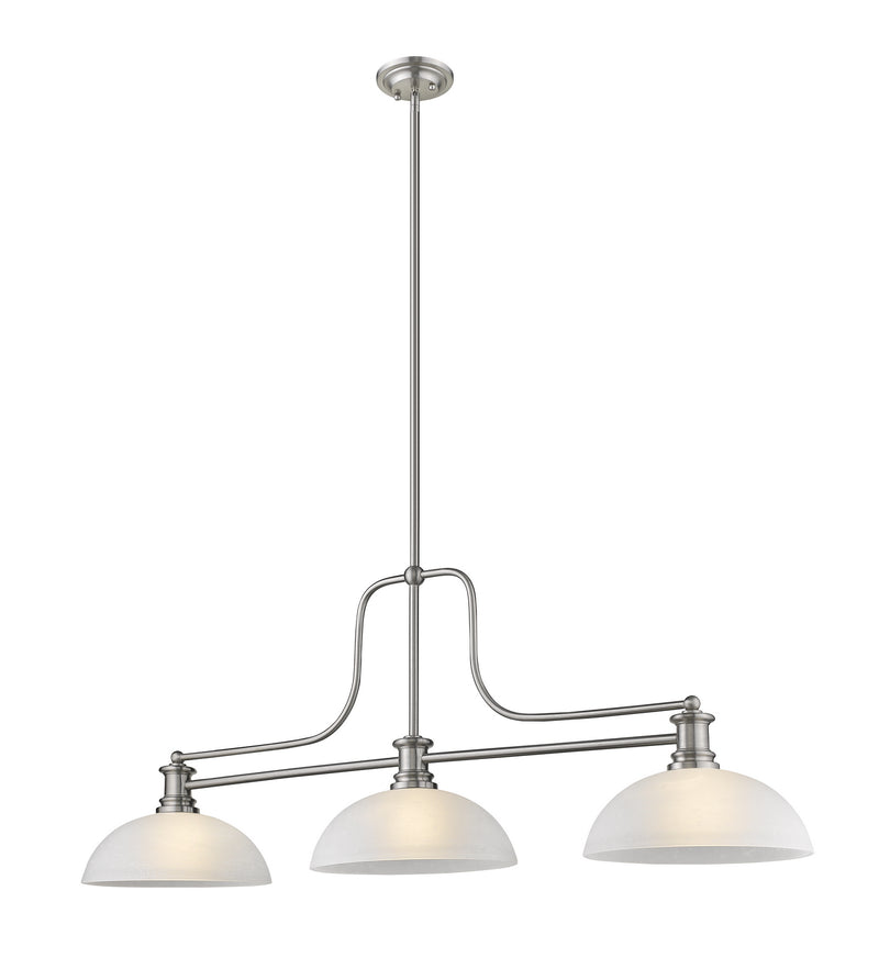Z-Lite 725-3BN-DWL14 Three Light Billiard, Brushed Nickel