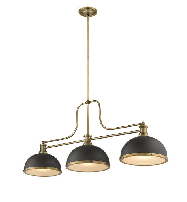 Z-Lite 725-3HBR-D12BRZ+HBR Three Light Billiard, Heritage Brass