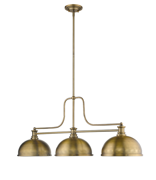 Z-Lite 725-3HBR-D12HBR Three Light Billiard, Heritage Brass