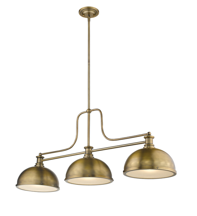 Z-Lite 725-3HBR-D12HBR Three Light Billiard, Heritage Brass