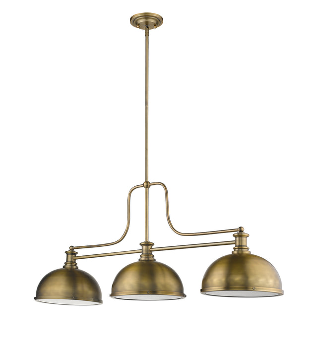 Z-Lite 725-3HBR-D12HBR Three Light Billiard, Heritage Brass