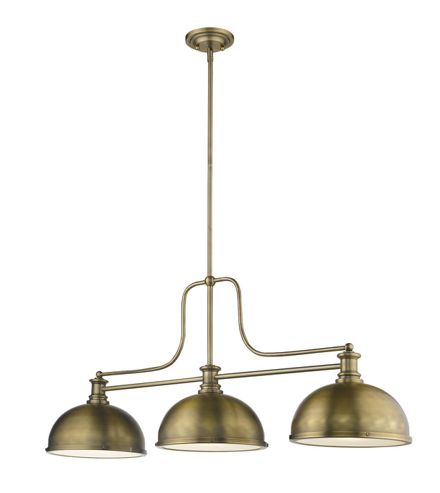 Z-Lite 725-3HBR-D12HBR Three Light Billiard, Heritage Brass