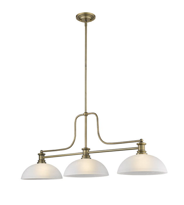 Z-Lite 725-3HBR-DWL14 Three Light Billiard, Heritage Brass