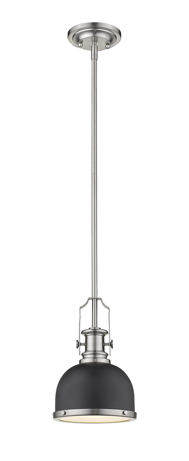 Z-Lite 725MP-MB+BN One Light Pendant, Matte Black + Brushed Nickel