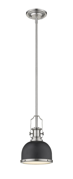 Z-Lite 725MP-MB+BN One Light Pendant, Matte Black + Brushed Nickel