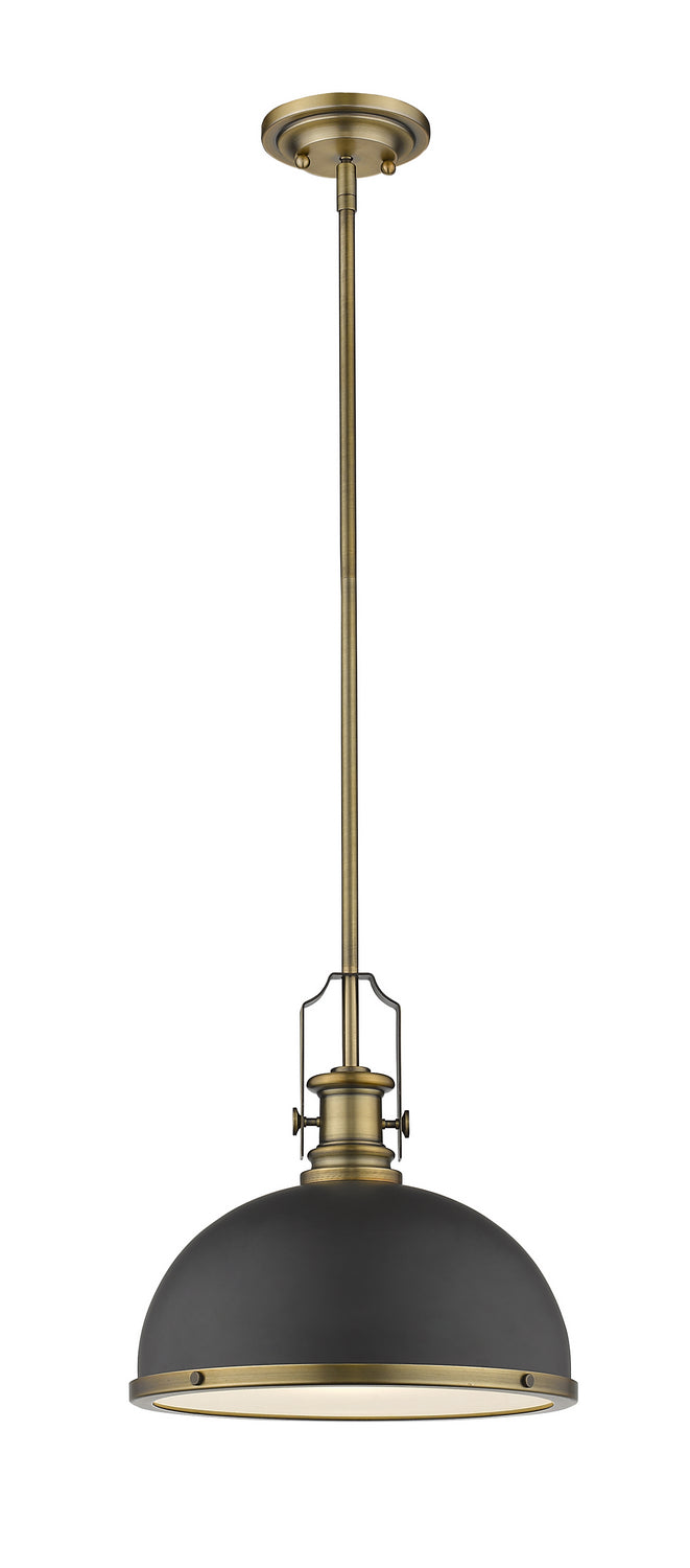 Z-Lite 725P12-BRZ+HBR One Light Pendant, Bronze + Heritage Brass