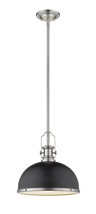 Z-Lite 725P12-MB+BN One Light Pendant, Matte Black + Brushed Nickel