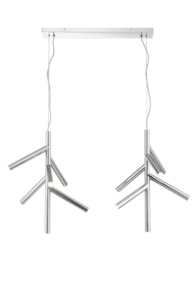 Z-Lite 917-6CH-LED-2LCH LED Linear Chandelier, Chrome