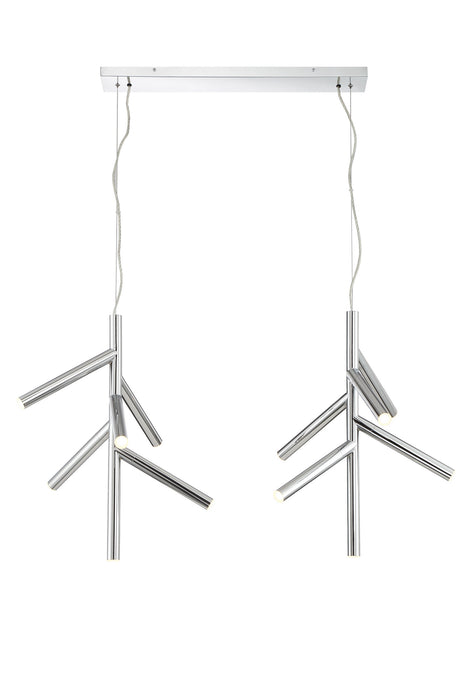 Z-Lite 917-6CH-LED-2LCH LED Linear Chandelier, Chrome