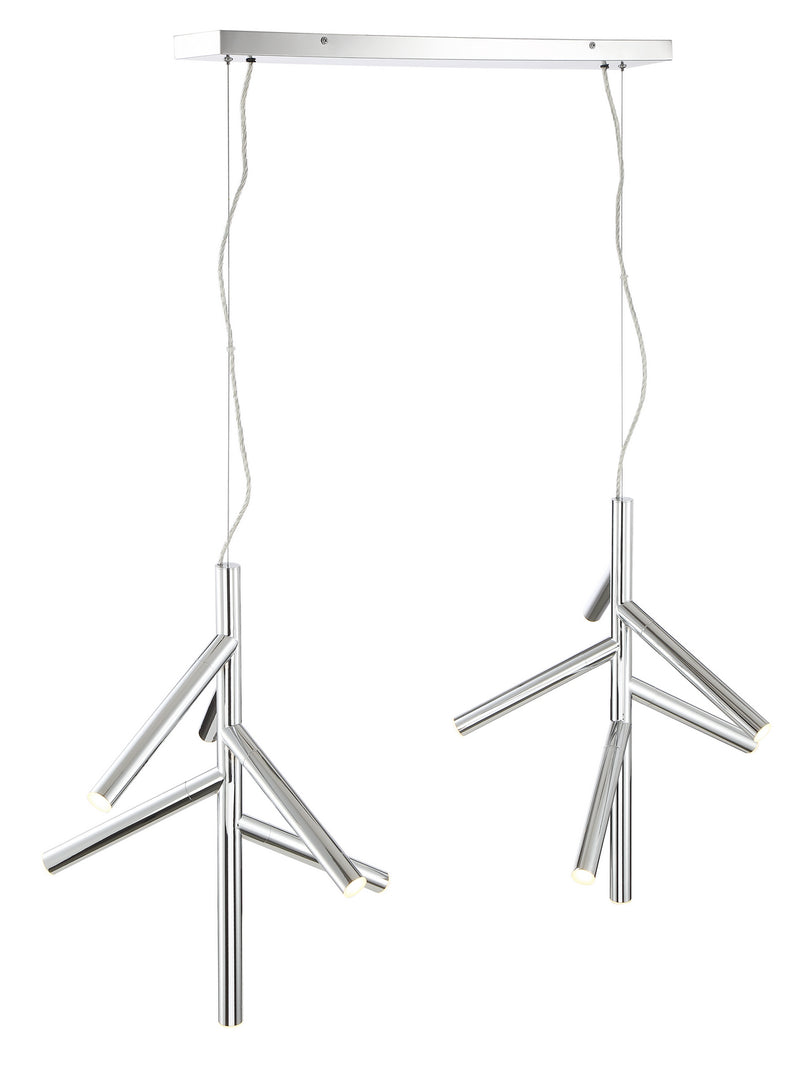 Z-Lite 917-6CH-LED-2LCH LED Linear Chandelier, Chrome