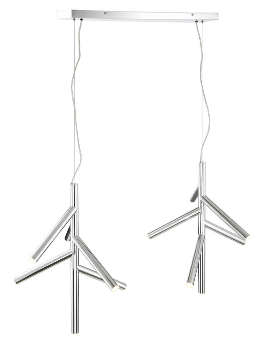 Z-Lite 917-6CH-LED-2LCH LED Linear Chandelier, Chrome