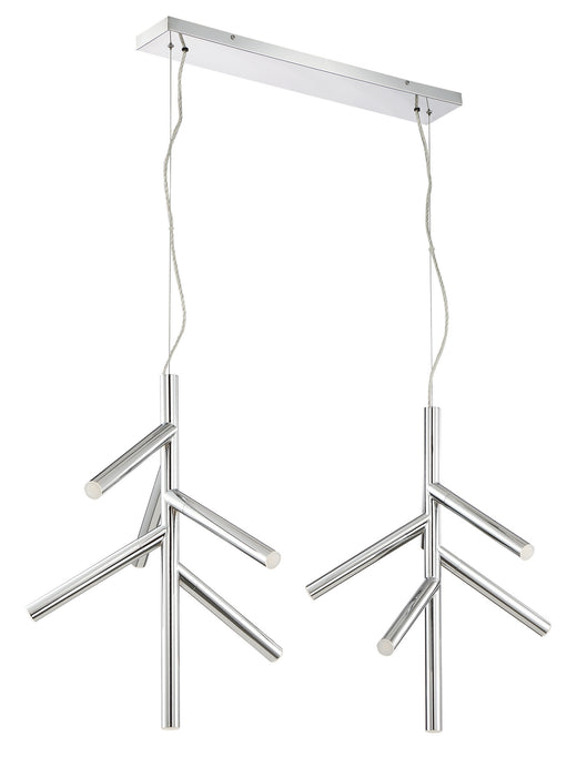 Z-Lite 917-6CH-LED-2LCH LED Linear Chandelier, Chrome