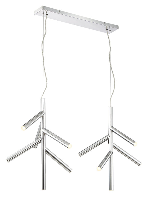 Z-Lite 917-6CH-LED-2LCH LED Linear Chandelier, Chrome