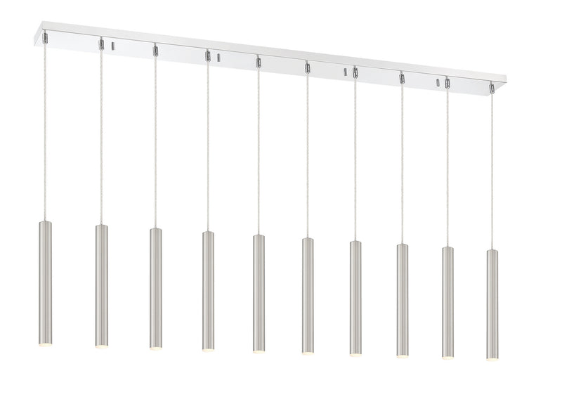 Z-Lite 917MP12-BN-LED-10LCH LED Linear Chandelier, Chrome