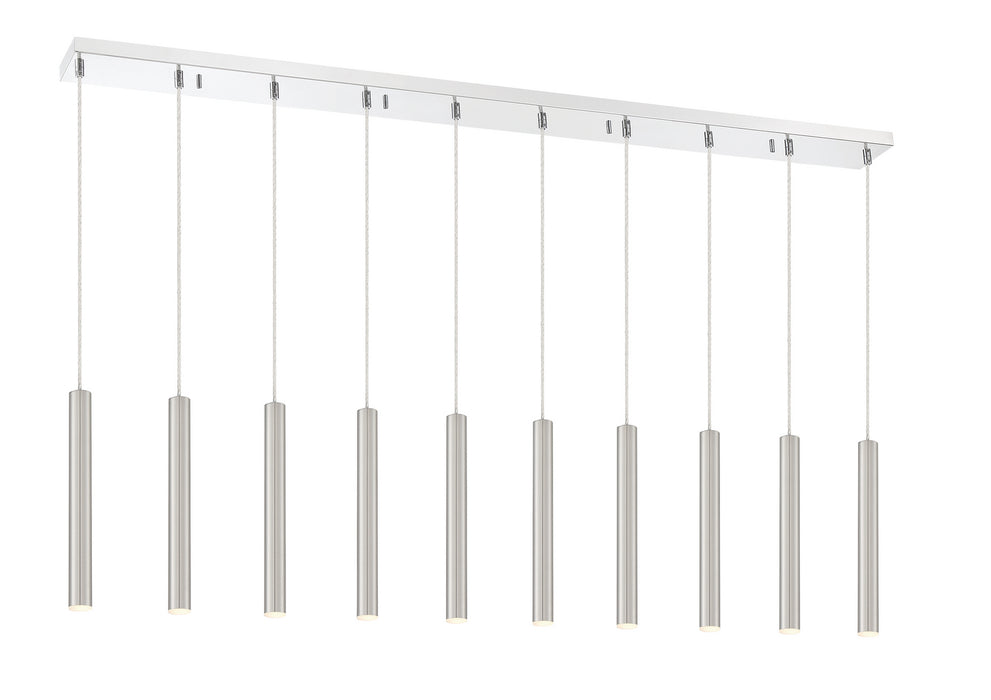 Z-Lite 917MP12-BN-LED-10LCH LED Linear Chandelier, Chrome