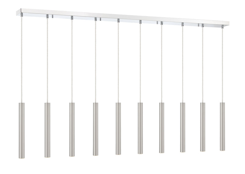 Z-Lite 917MP12-BN-LED-10LCH LED Linear Chandelier, Chrome