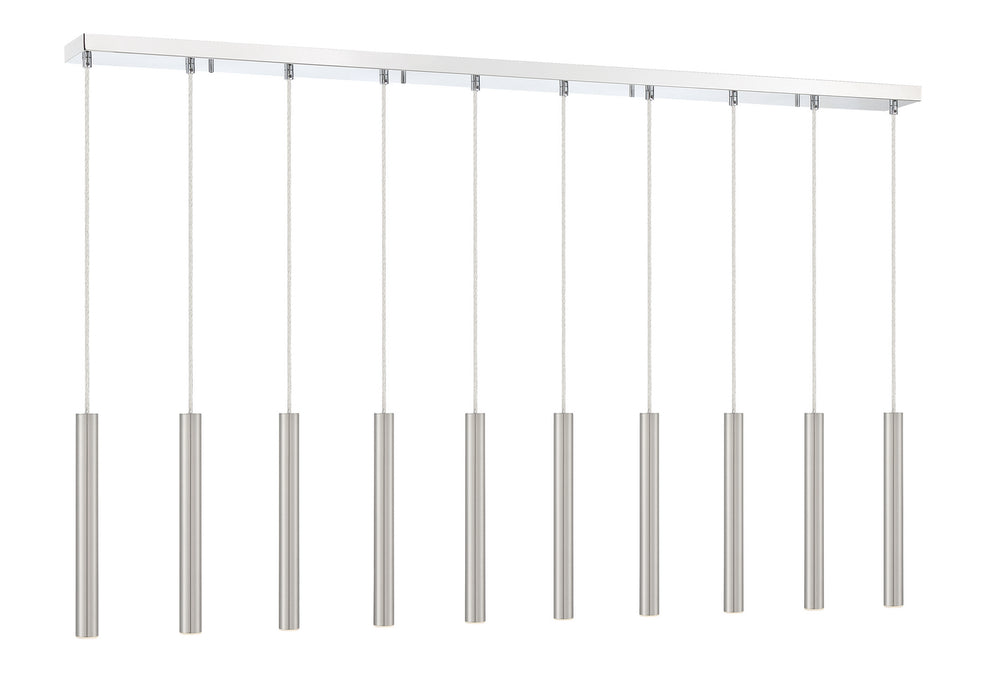 Z-Lite 917MP12-BN-LED-10LCH LED Linear Chandelier, Chrome