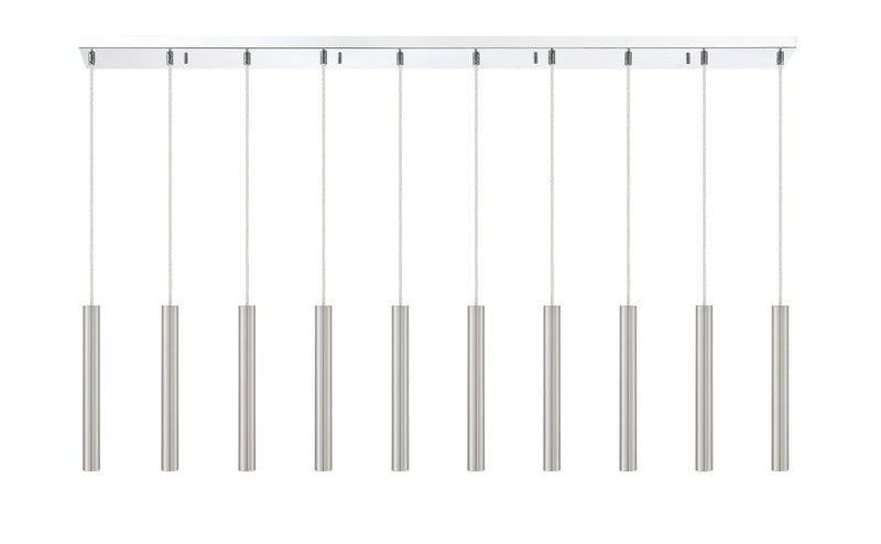 Z-Lite 917MP12-BN-LED-10LCH LED Linear Chandelier, Chrome
