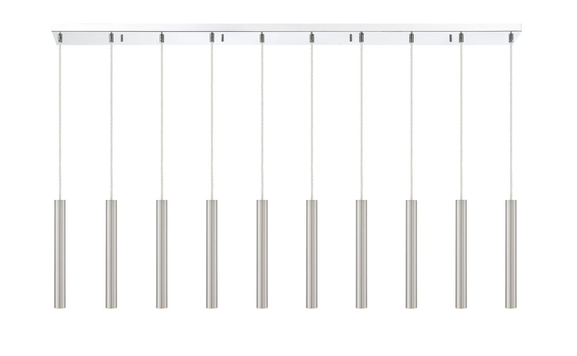 Z-Lite 917MP12-BN-LED-10LCH LED Linear Chandelier, Chrome