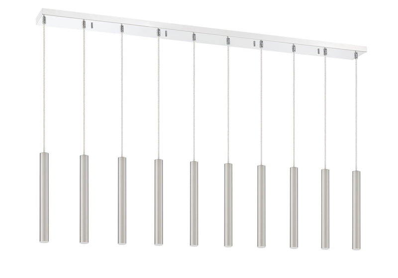Z-Lite 917MP12-BN-LED-10LCH LED Linear Chandelier, Chrome