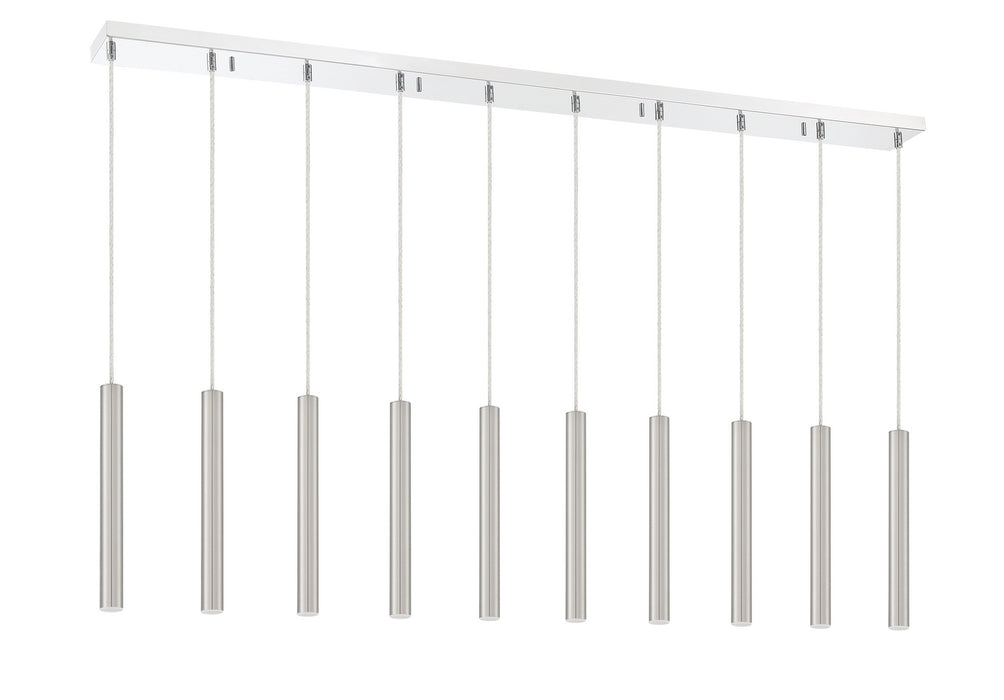 Z-Lite 917MP12-BN-LED-10LCH LED Linear Chandelier, Chrome
