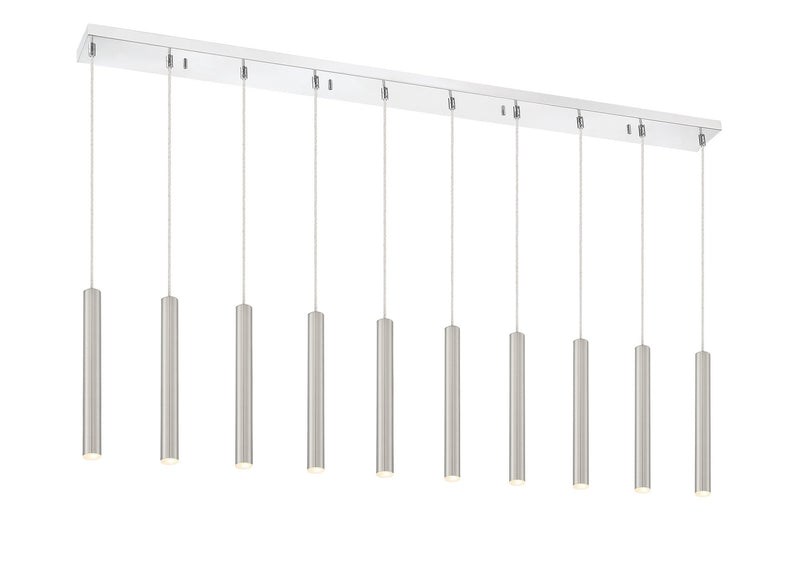 Z-Lite 917MP12-BN-LED-10LCH LED Linear Chandelier, Chrome