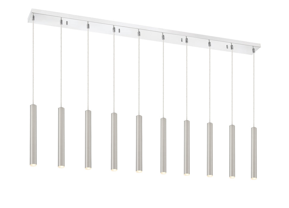Z-Lite 917MP12-BN-LED-10LCH LED Linear Chandelier, Chrome