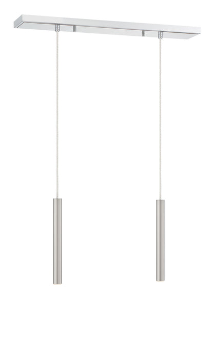 Z-Lite 917MP12-BN-LED-2LCH LED Linear Chandelier, Chrome