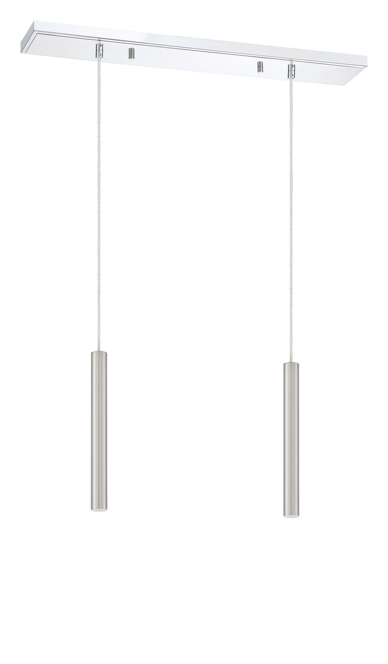 Z-Lite 917MP12-BN-LED-2LCH LED Linear Chandelier, Chrome