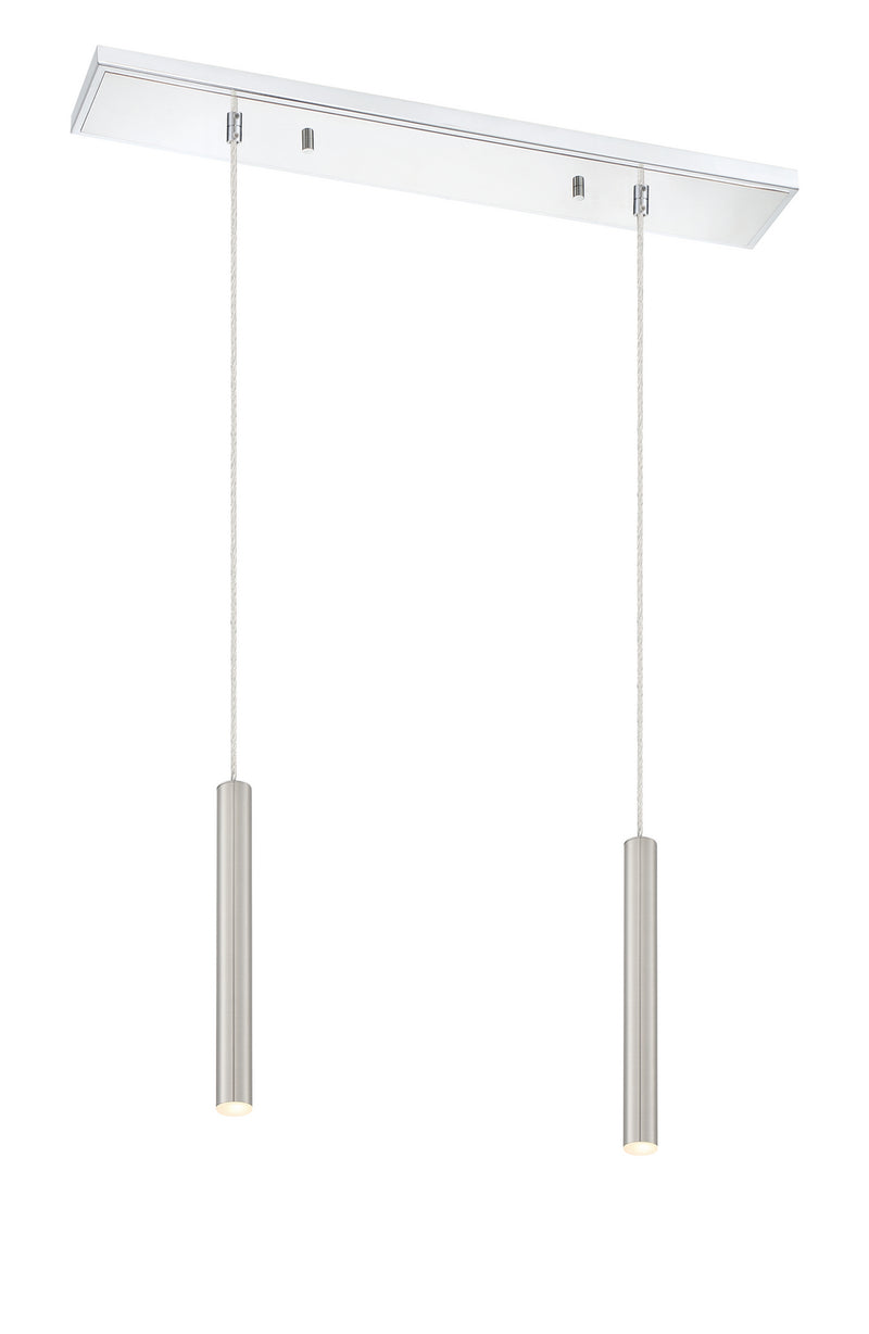 Z-Lite 917MP12-BN-LED-2LCH LED Linear Chandelier, Chrome