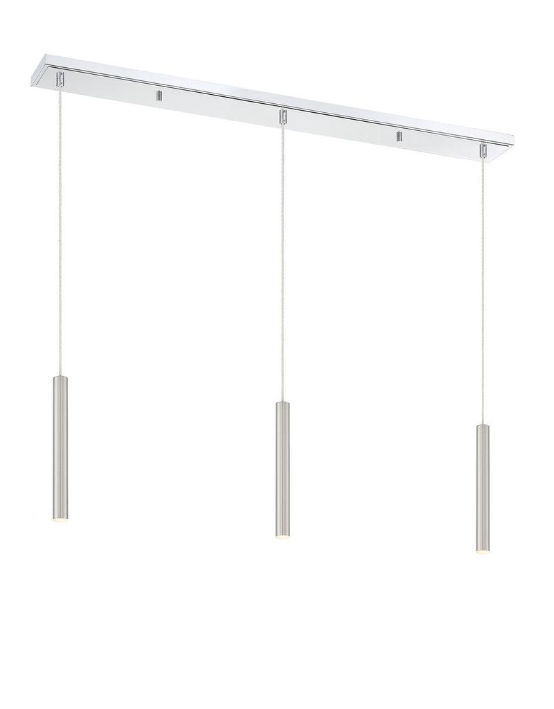 Z-Lite 917MP12-BN-LED-3LCH LED Linear Chandelier, Chrome
