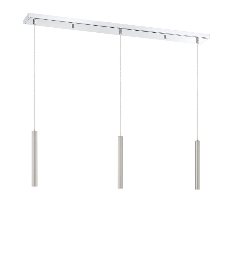 Z-Lite 917MP12-BN-LED-3LCH LED Linear Chandelier, Chrome