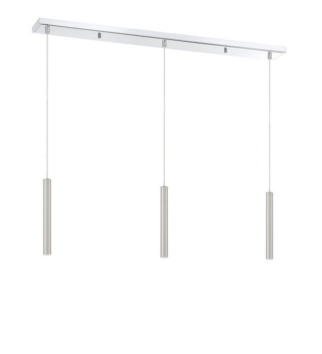 Z-Lite 917MP12-BN-LED-3LCH LED Linear Chandelier, Chrome