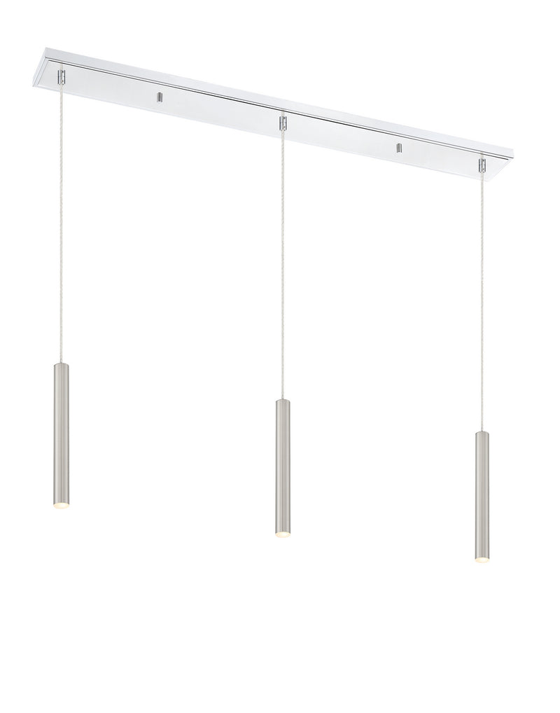 Z-Lite 917MP12-BN-LED-3LCH LED Linear Chandelier, Chrome