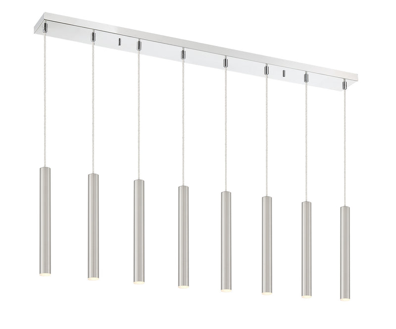 Z-Lite 917MP12-BN-LED-8LCH LED Linear Chandelier, Chrome