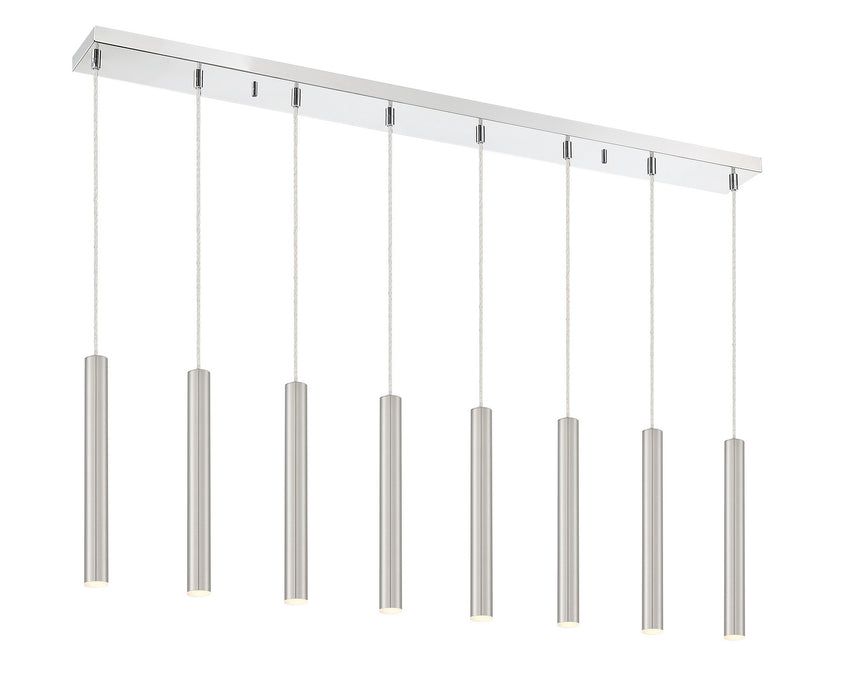 Z-Lite 917MP12-BN-LED-8LCH LED Linear Chandelier, Chrome