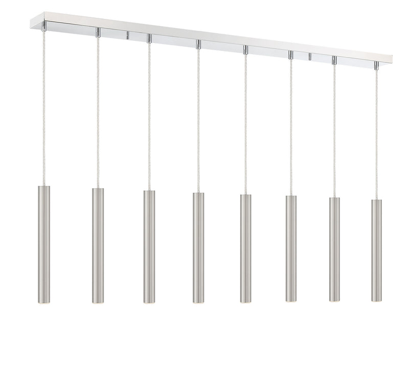 Z-Lite 917MP12-BN-LED-8LCH LED Linear Chandelier, Chrome