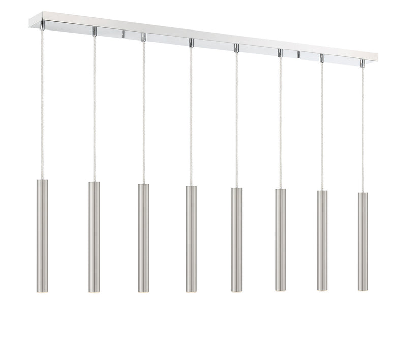 Z-Lite 917MP12-BN-LED-8LCH LED Linear Chandelier, Chrome