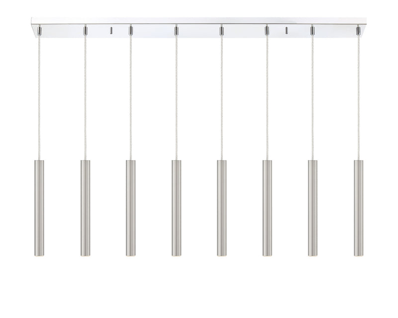 Z-Lite 917MP12-BN-LED-8LCH LED Linear Chandelier, Chrome